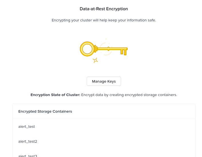 Data Encryption - Enabled (container level)