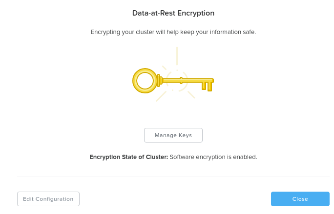 Data Encryption - Enabled (cluster level)